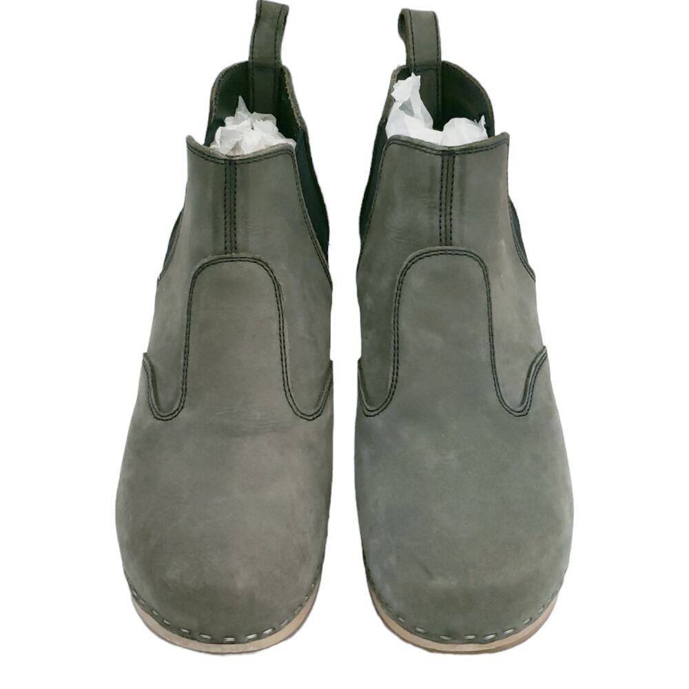 Swedish HASBEENS Classic Chelsea gray nubuck leather ankle boot booties Sz 40 10 - Picture 2 of 11